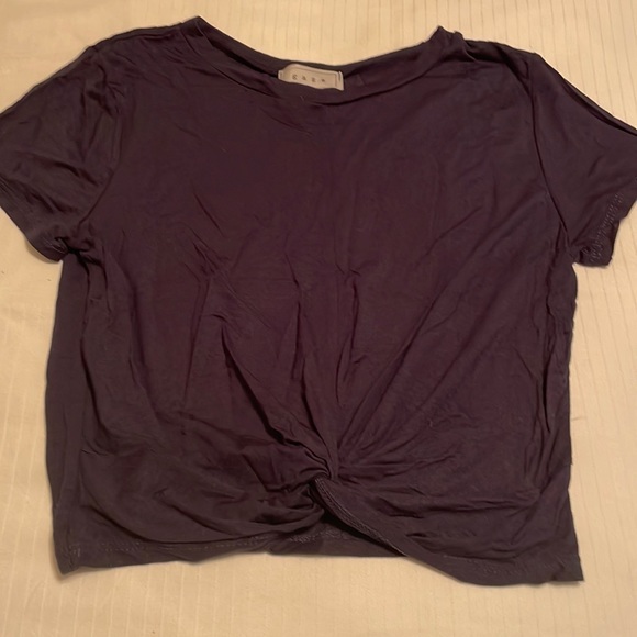 Navy blue knotted crop top - Picture 1 of 4